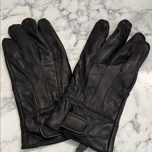 Classic Black Leather Men's Gloves